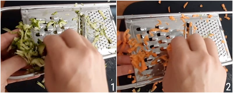 groente beignets met lepel met geraspte gemengde groenten wortelen courgettes ui ook zonder gluten il chicco di mais 1 groenten raspen