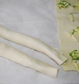 HARTIGE BLADERDEEGSTRUDEL met courgettevulling