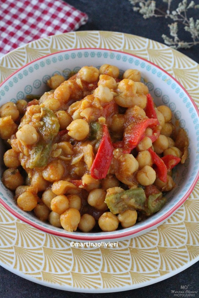 Kikkererwten met paprika's