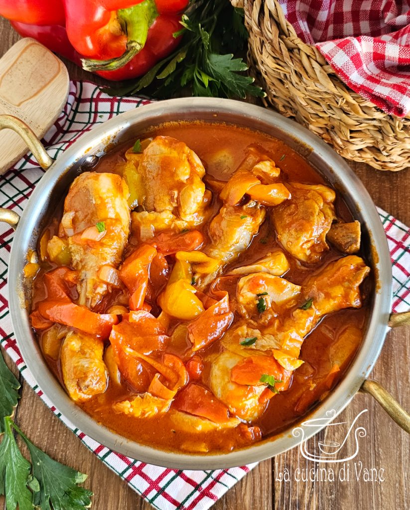 kip met paprika op Romeinse wijze