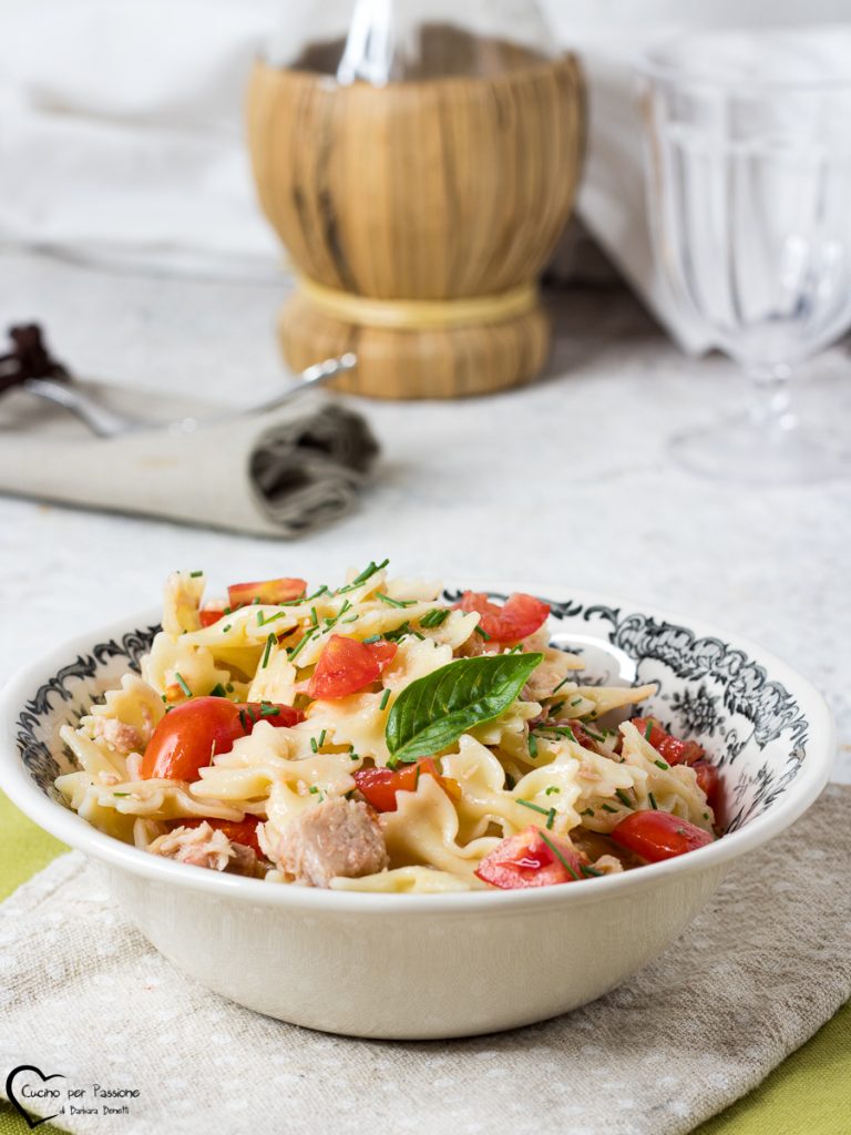 koude pasta met kerstomaten en tonijn