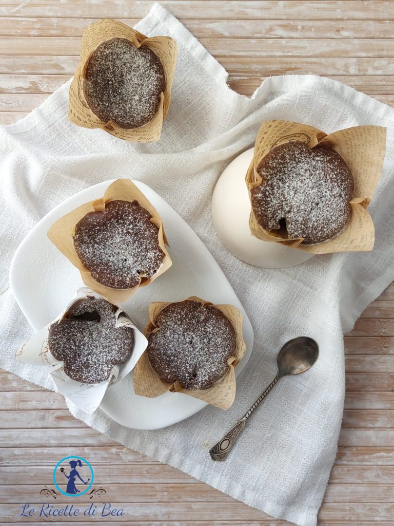 muffin met cacao in poeder