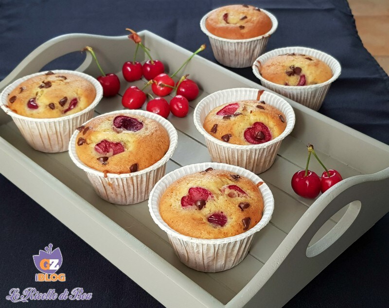 Muffins met Kersen en Chocoladestukjes