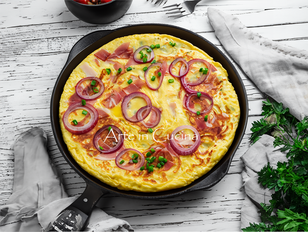 Omelet met ham en uien