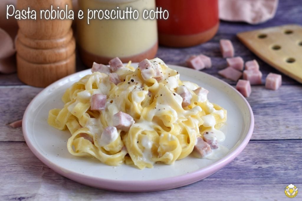 pasta robiola en gekookte ham romig snel zacht lekker voor kinderen snelle recept redder van het avondeten il chicco di mais