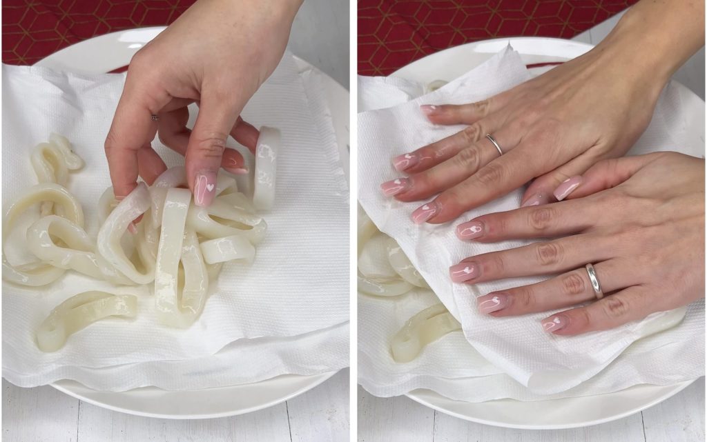 Gefrituurde calamares in een heteluchtfriteuse