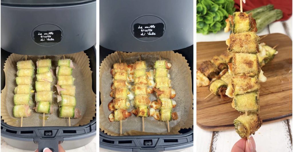 Courgette spiesjes in de airfryer