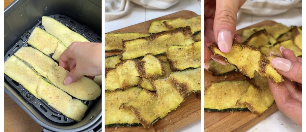 Courgettes "gefrituurd" in een heteluchtfriteuse