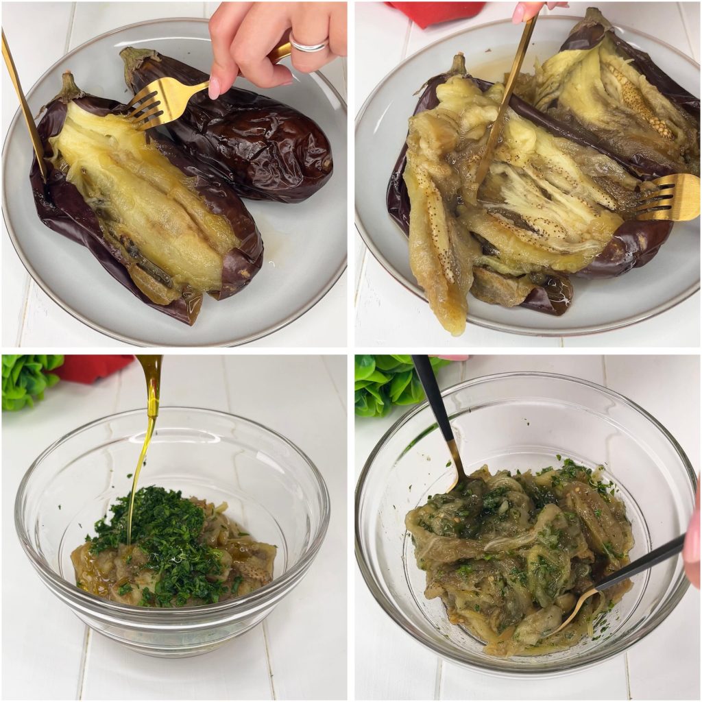 Geroosterde aubergines in een heteluchtfriteuse