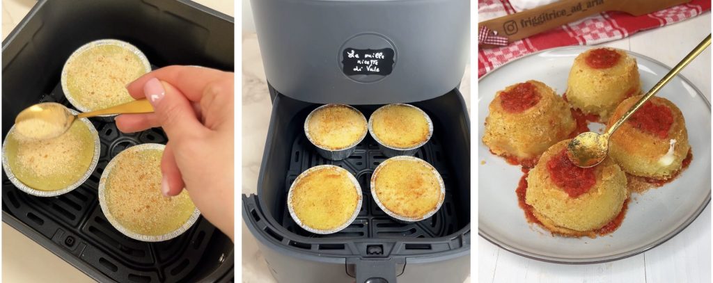 Aardappeltaartjes op pizzaiola wijze in de airfryer