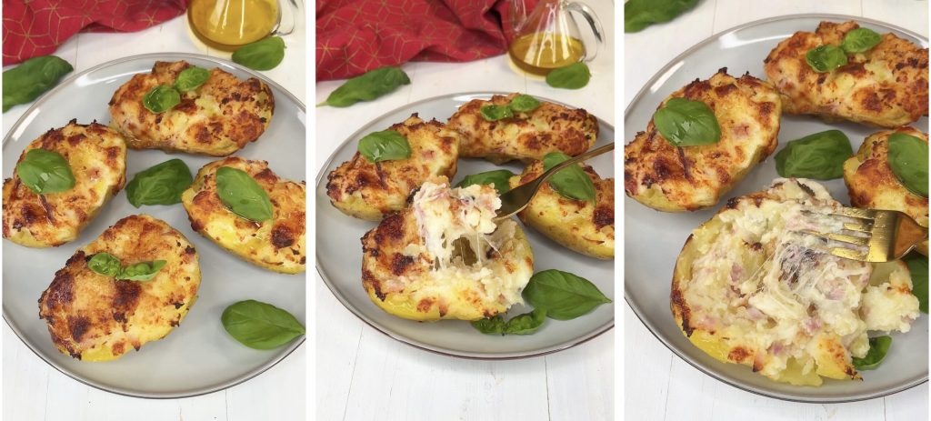 Romige gevulde aardappelen in heteluchtfriteuse