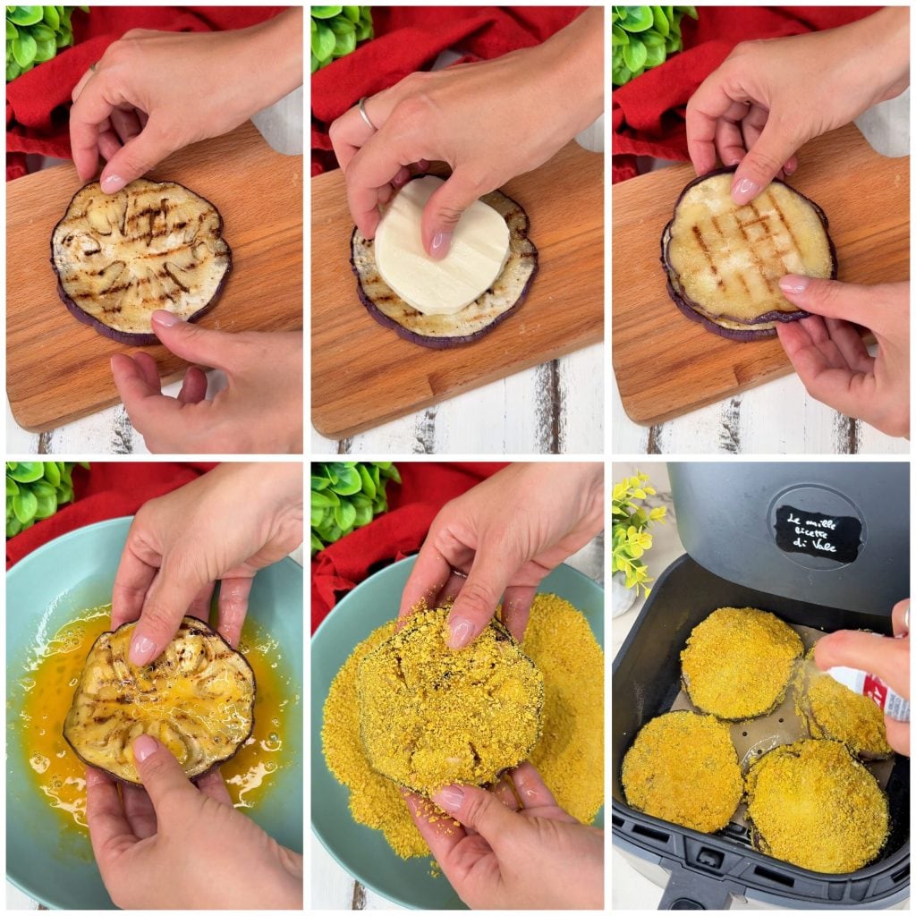 Cordon bleu van aubergine in de airfryer