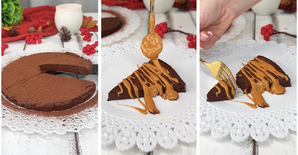 Kaki en cacao taart zonder bakken