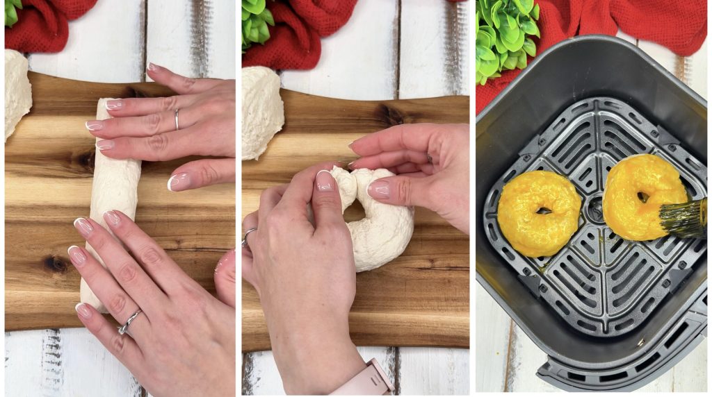 2-ingrediënten bagel - in heteluchtfriteuse