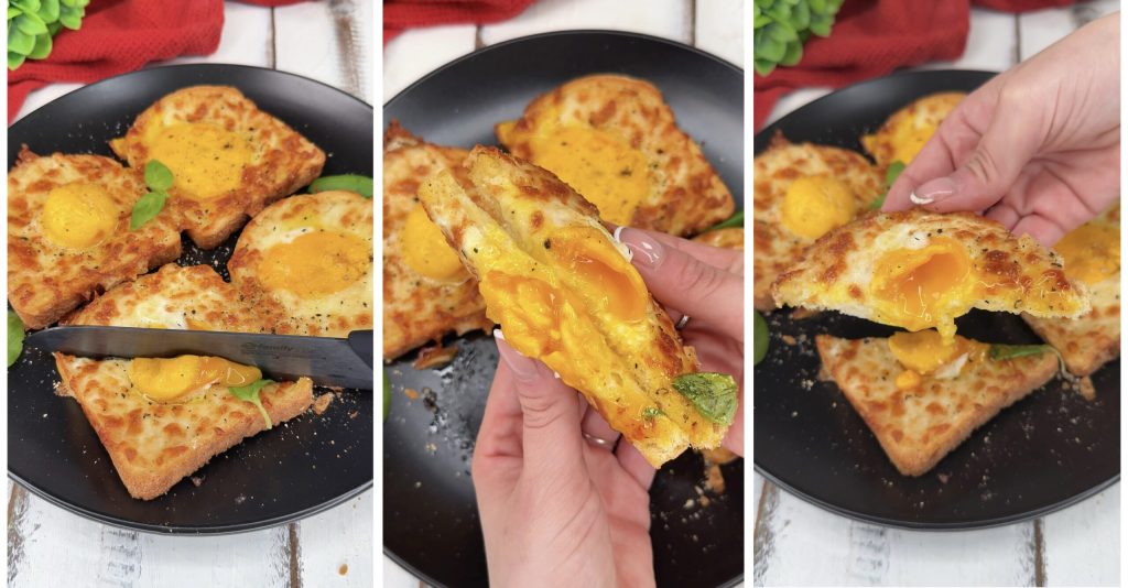 Egg toast met romig hart in airfryer