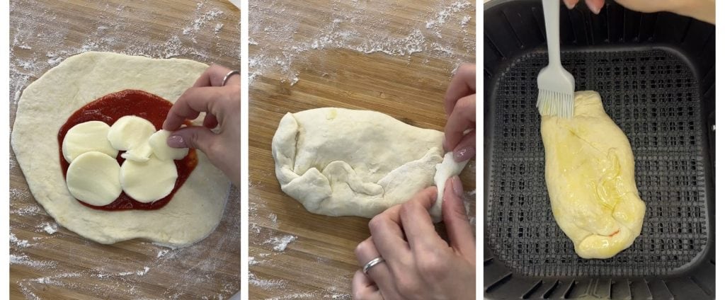 Snelle calzones in heteluchtfriteuse