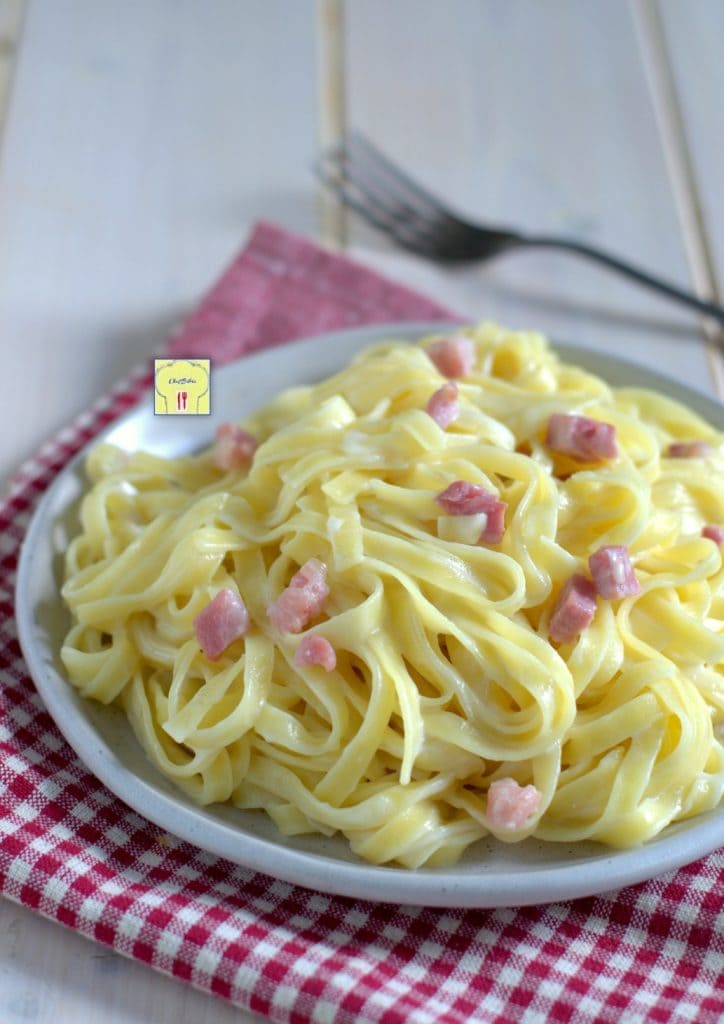 romige tagliatelle met spek en Parmezaan gp