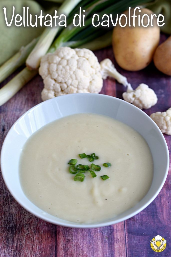 v_ bloemkool en aardappelsoep dikke romige bloemkoolcrème witte light gezonde maaltijd il chicco di mais