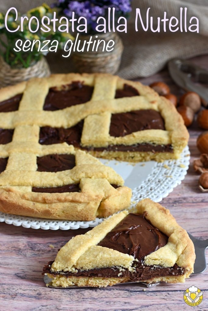 v_ glutenvrije Nutella-taart met truc om Nutella zacht te houden en hazelnootdeeg il chicco di mais