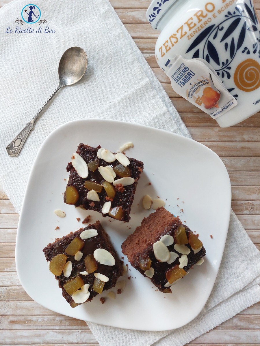 Vierkantjes met chocolade en gember