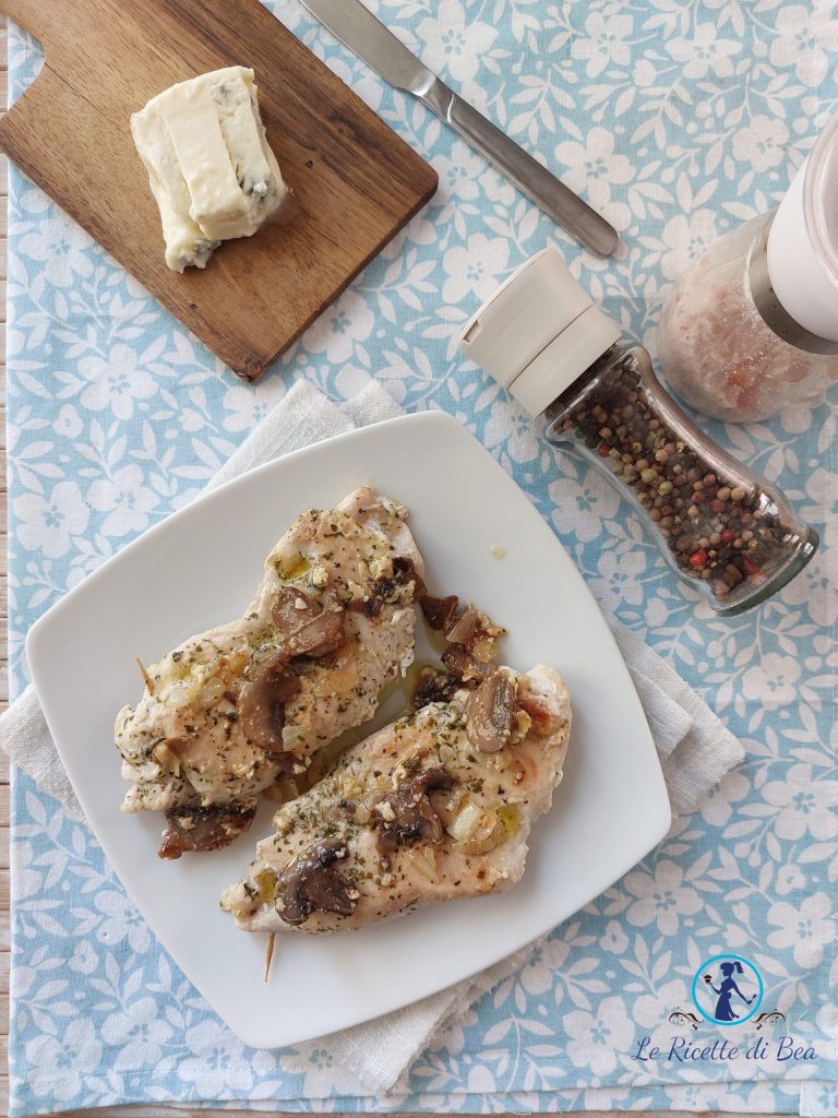 zakjes paddenstoelen en gorgonzola