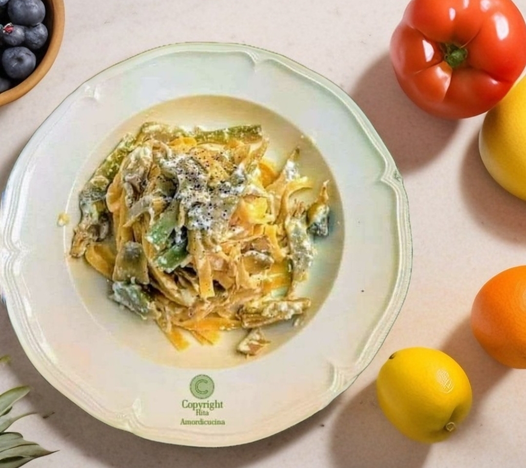 Tagliatelle met artisjokharten en ricotta