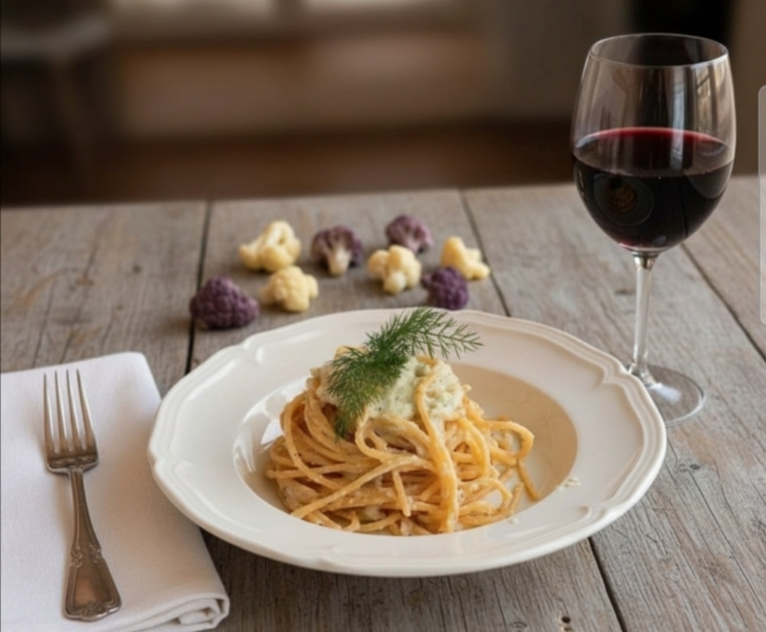 Spaghetti met geurige bloemkoolcrème