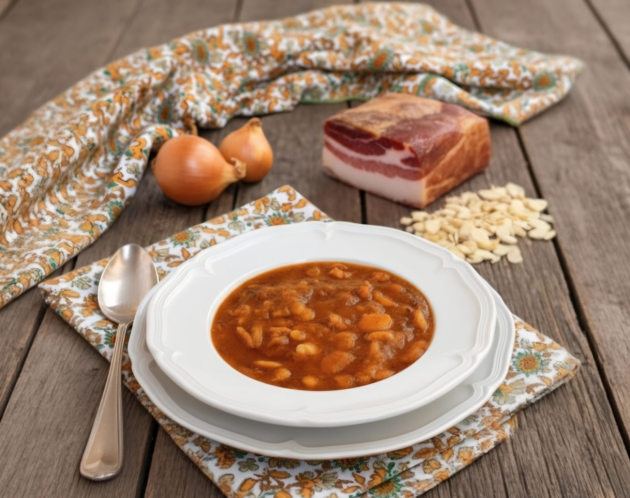 Wintersoep van tuinbonen en guanciale