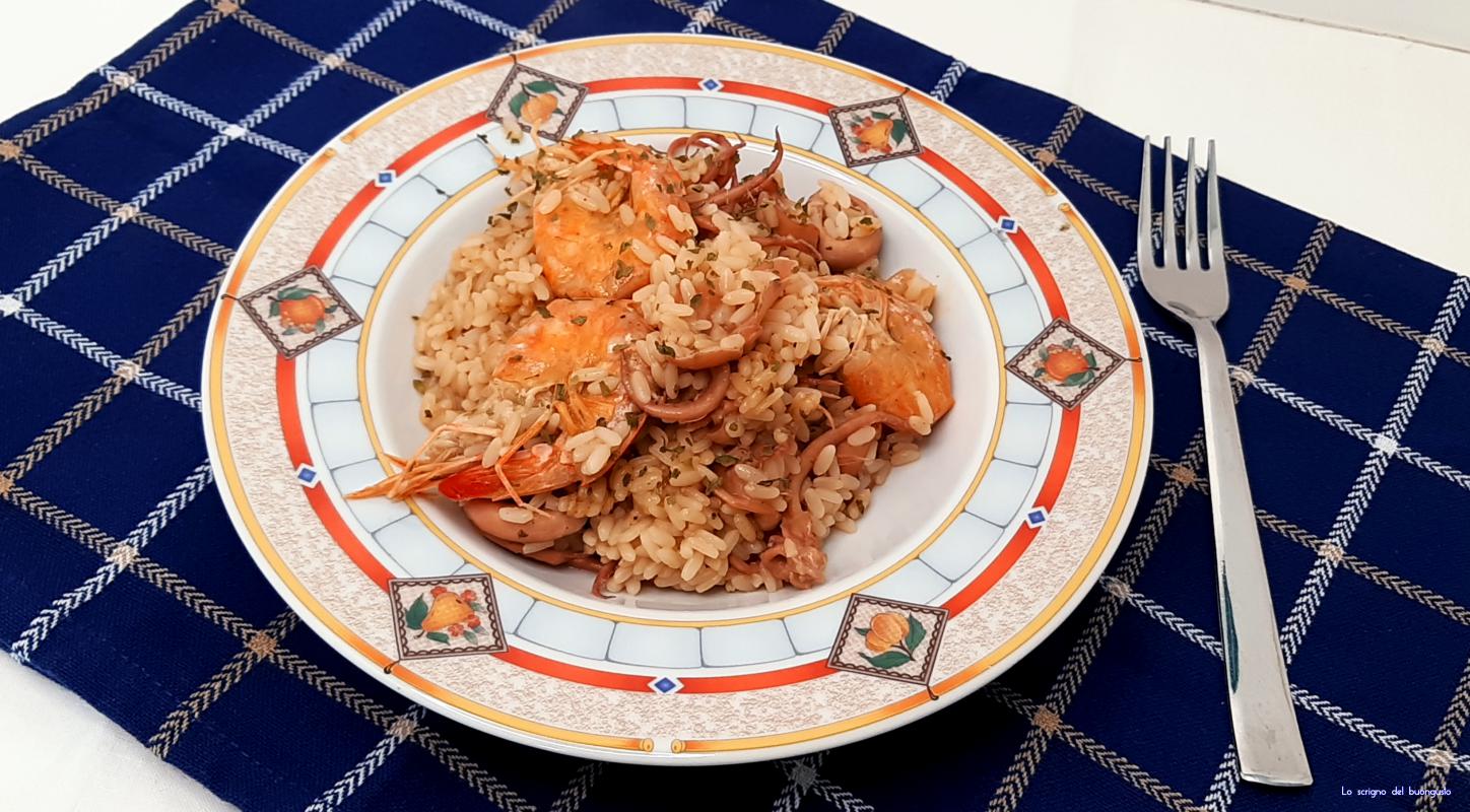 Risotto met pijlinktvissen en garnalen