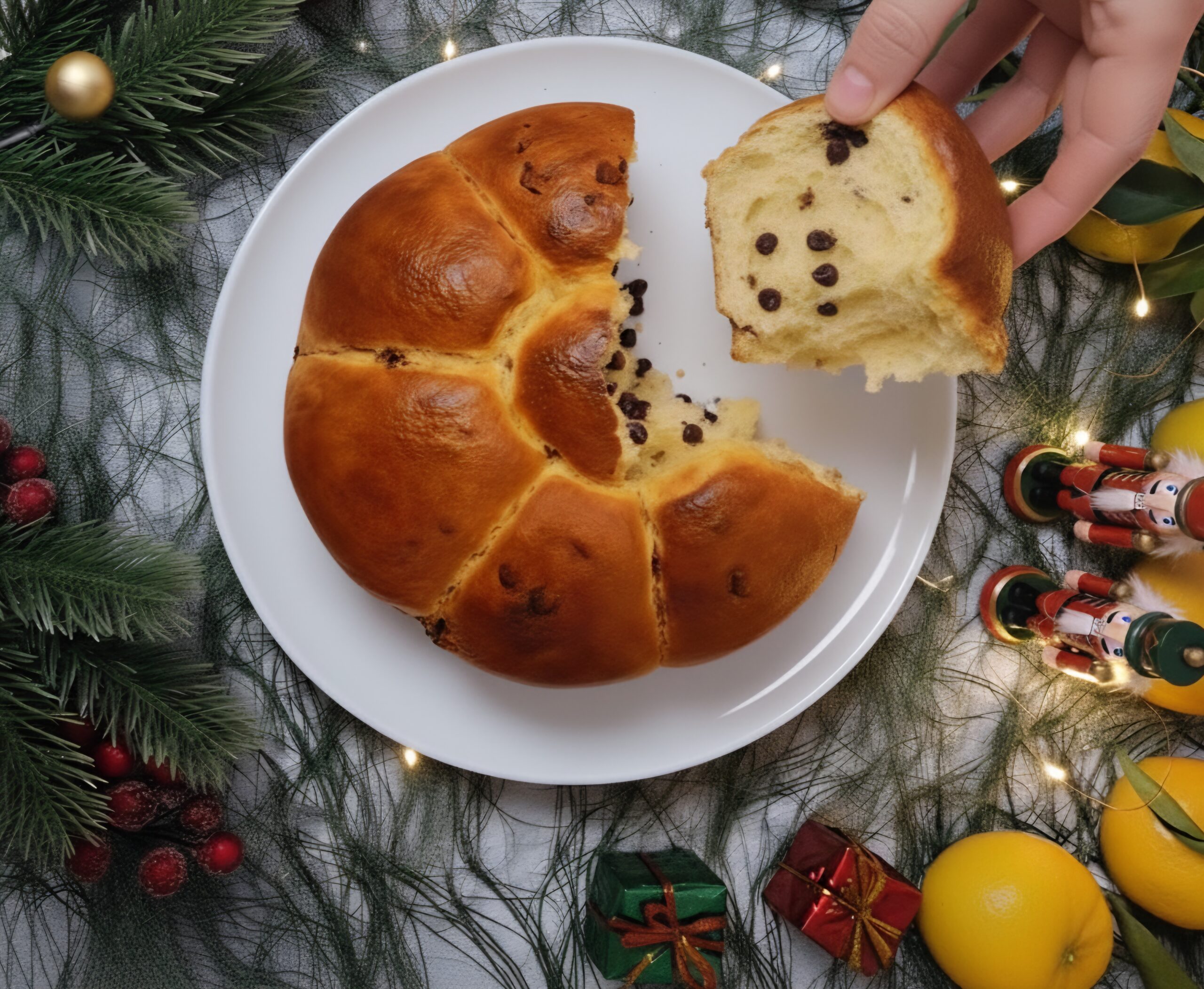 De panbrioche ring met chocoladestukjes