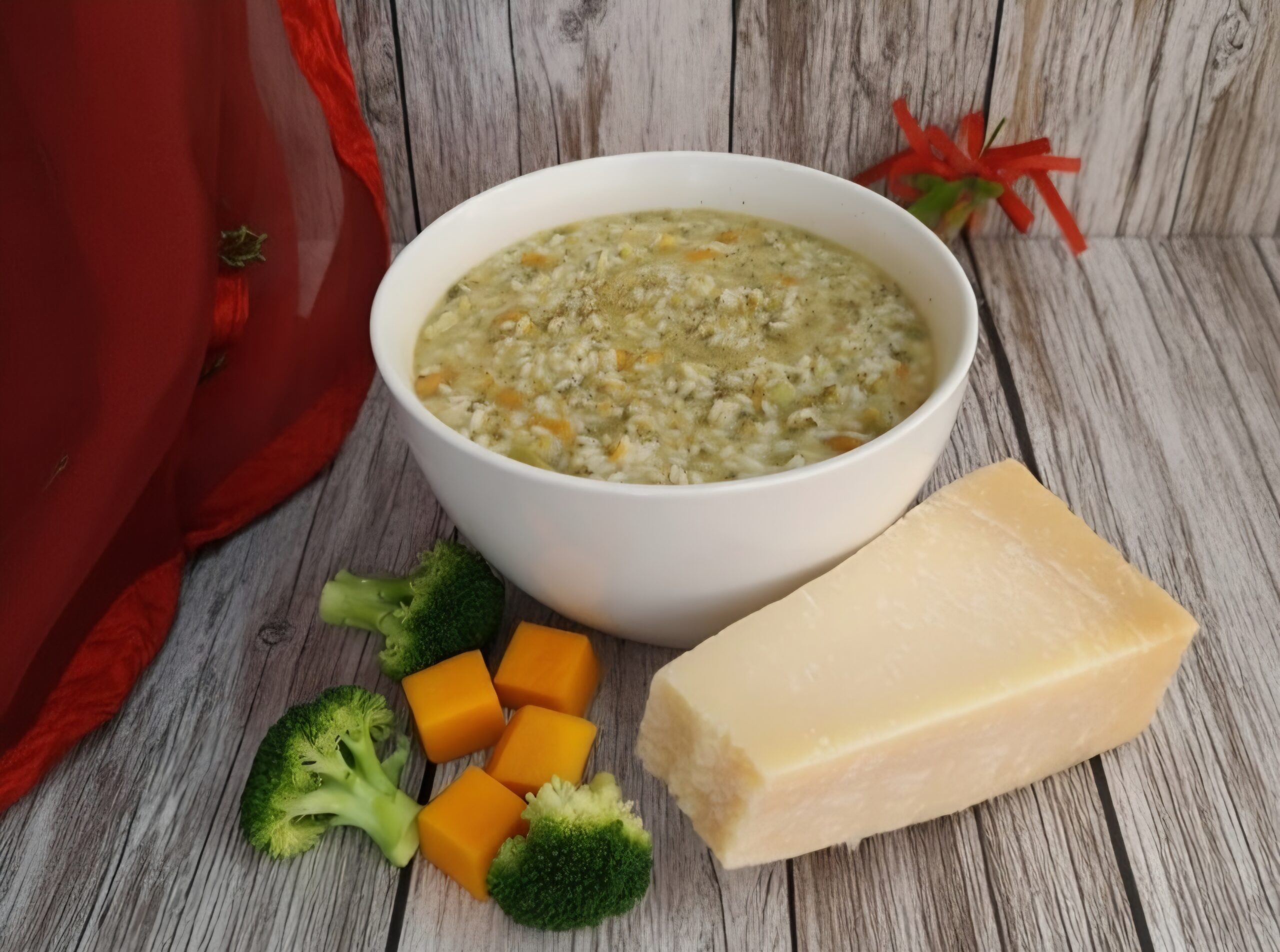 Risotto broccoli pompoen en Parmezaanse kaas