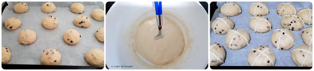 Hot cross buns met chocoladestukjes