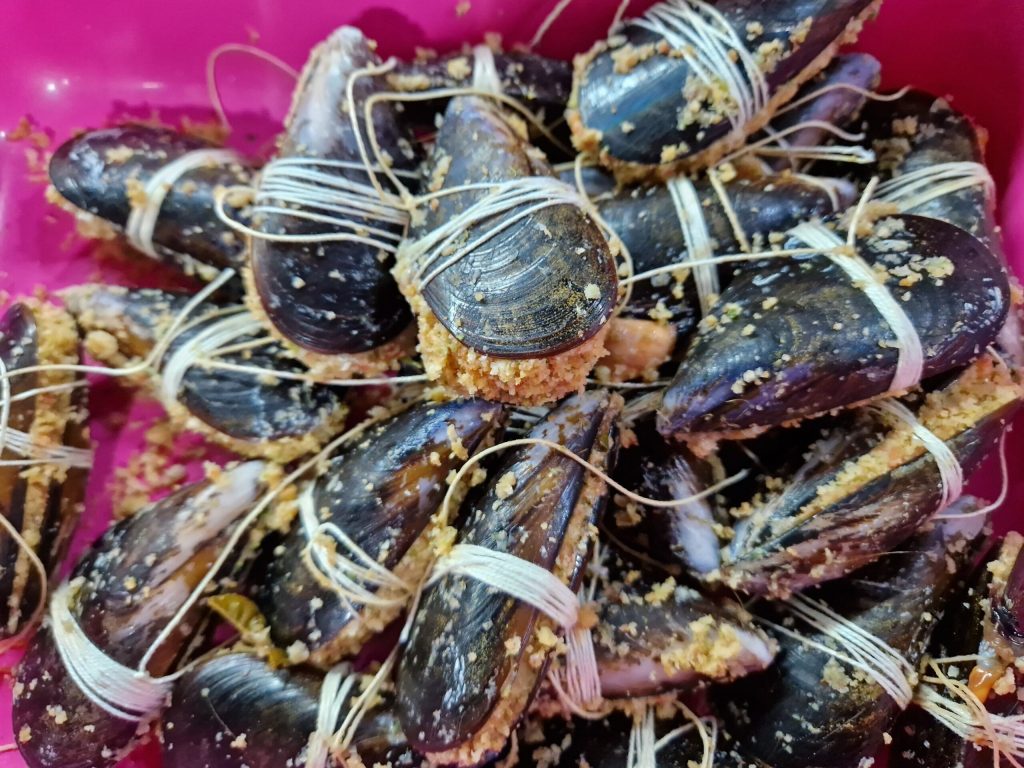 Gevulde mosselen in Messinese saus