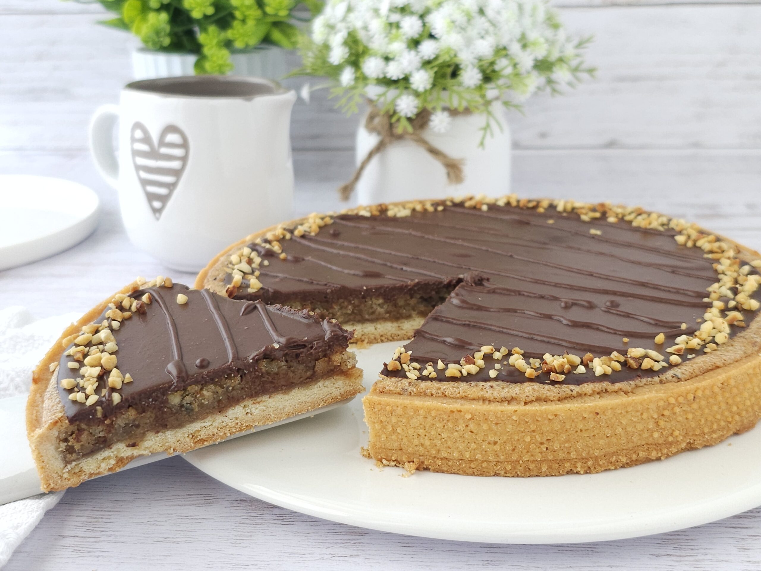 Taart met hazelnoot frangipane crème