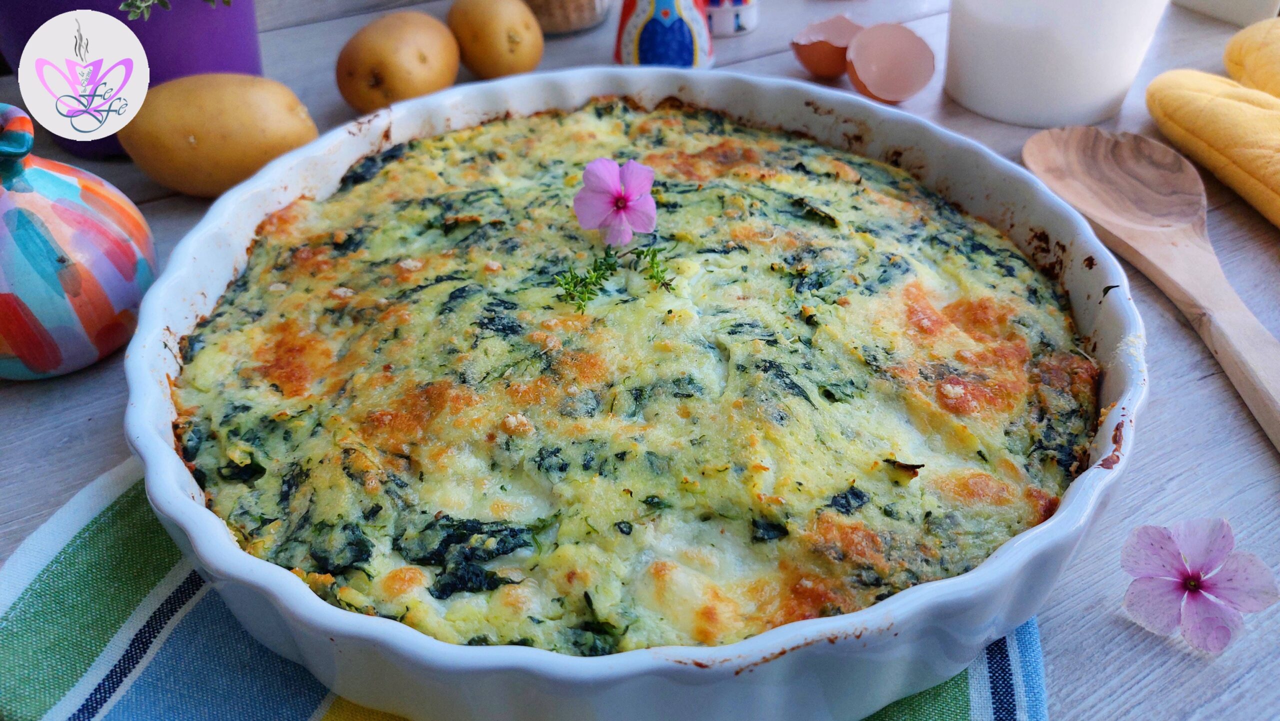 OVENSCHOTEL MET AARDAPPELEN, RICOTTA EN SPINAZIE (Tweede variant)