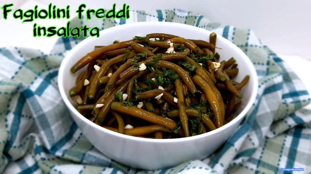 Koude sperziebonen salade