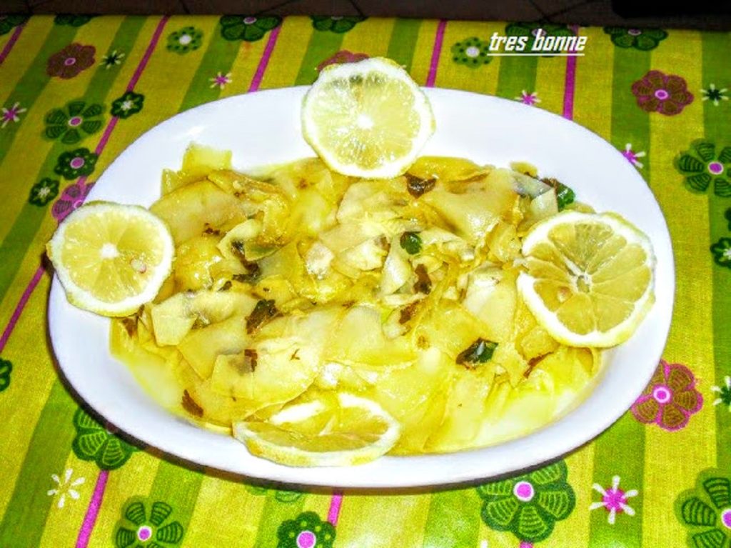 Courgettes à la julienne met citroen en munt