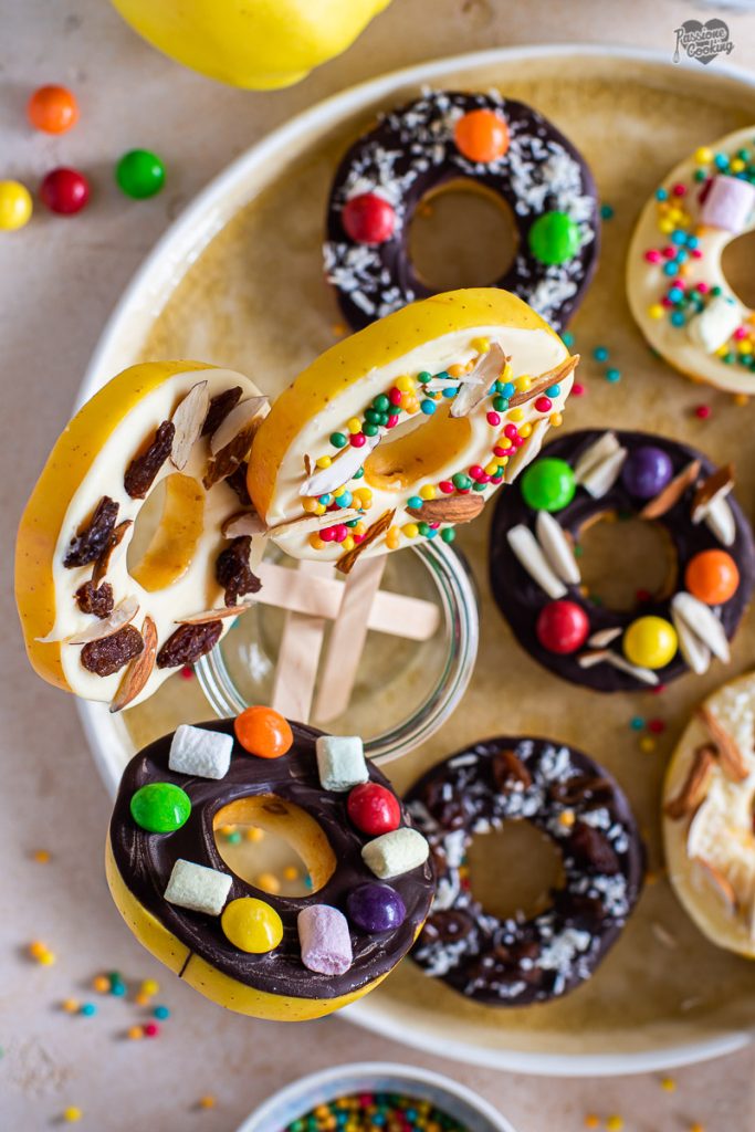 Appeldonuts op stokje