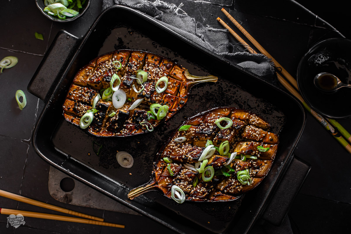 Aubergines met miso