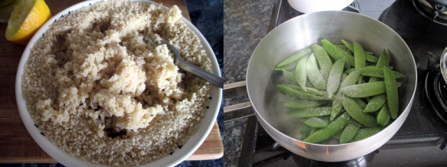 Couscous met kikkererwten en peultjes met citroen en gember, Mangia senza Pancia
