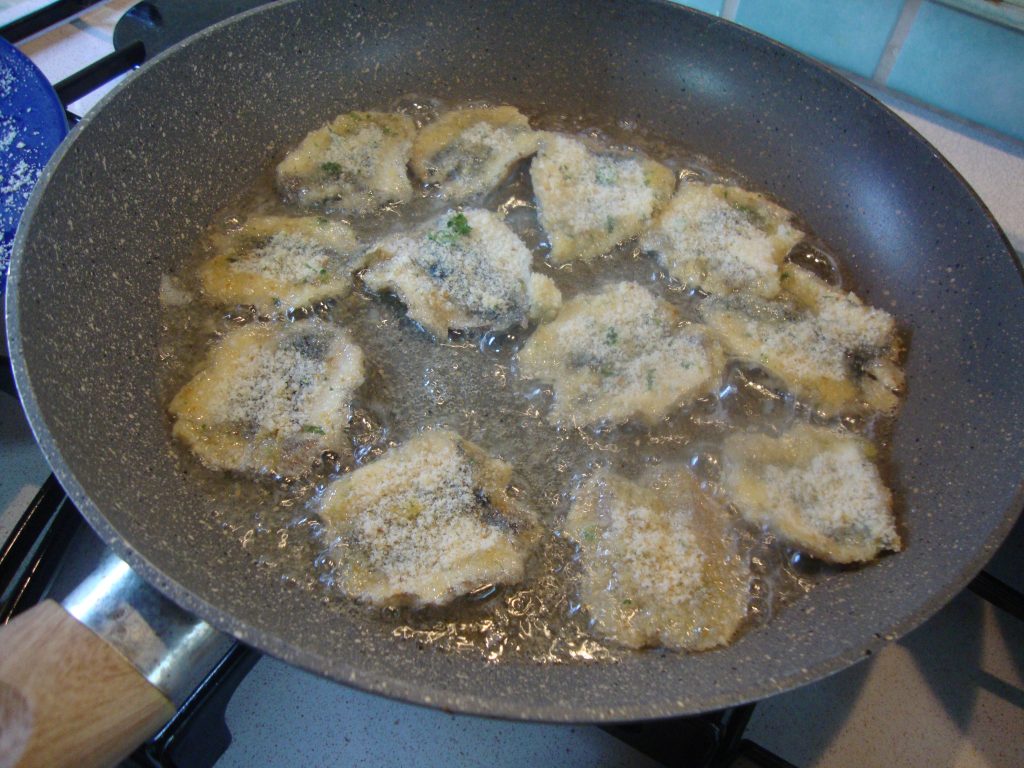 De sardines en ansjovis als schnitzels
