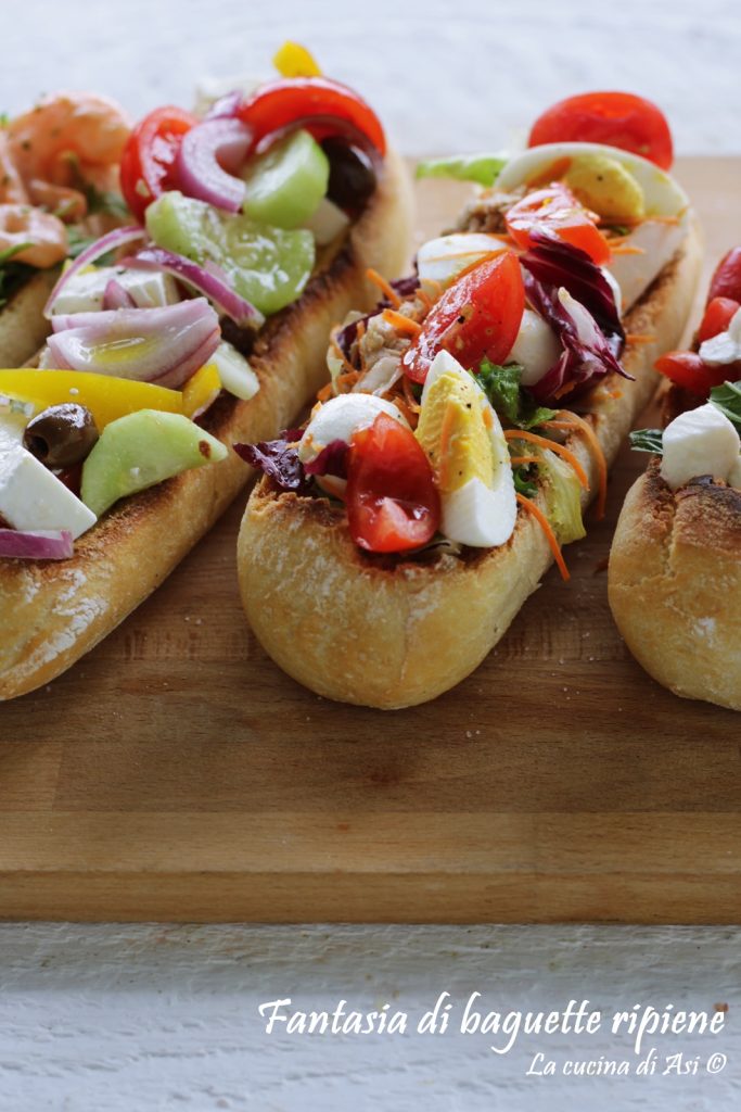 Fantasie van gevulde baguettes