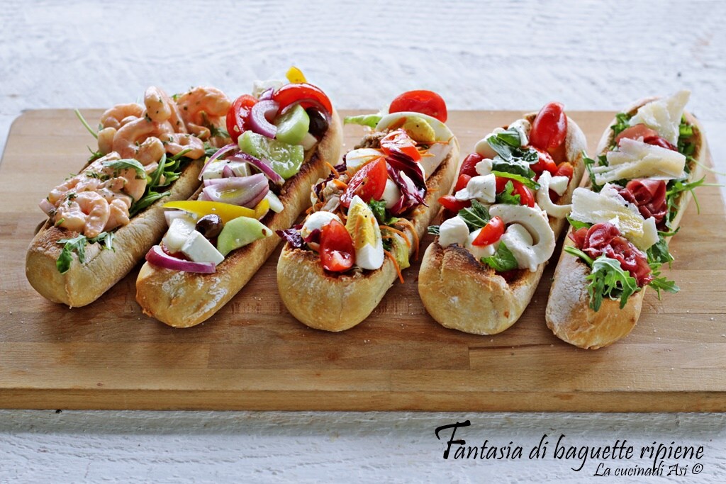 Fantasie van gevulde baguettes