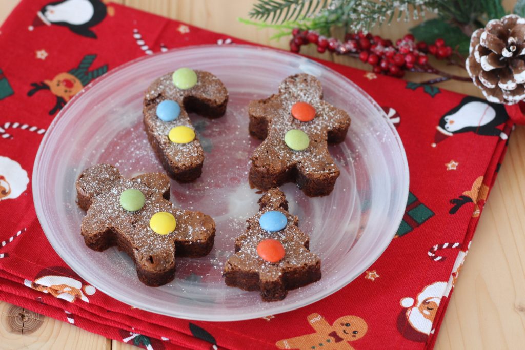 kerstbrownies met chocolade en druppels zonder boter