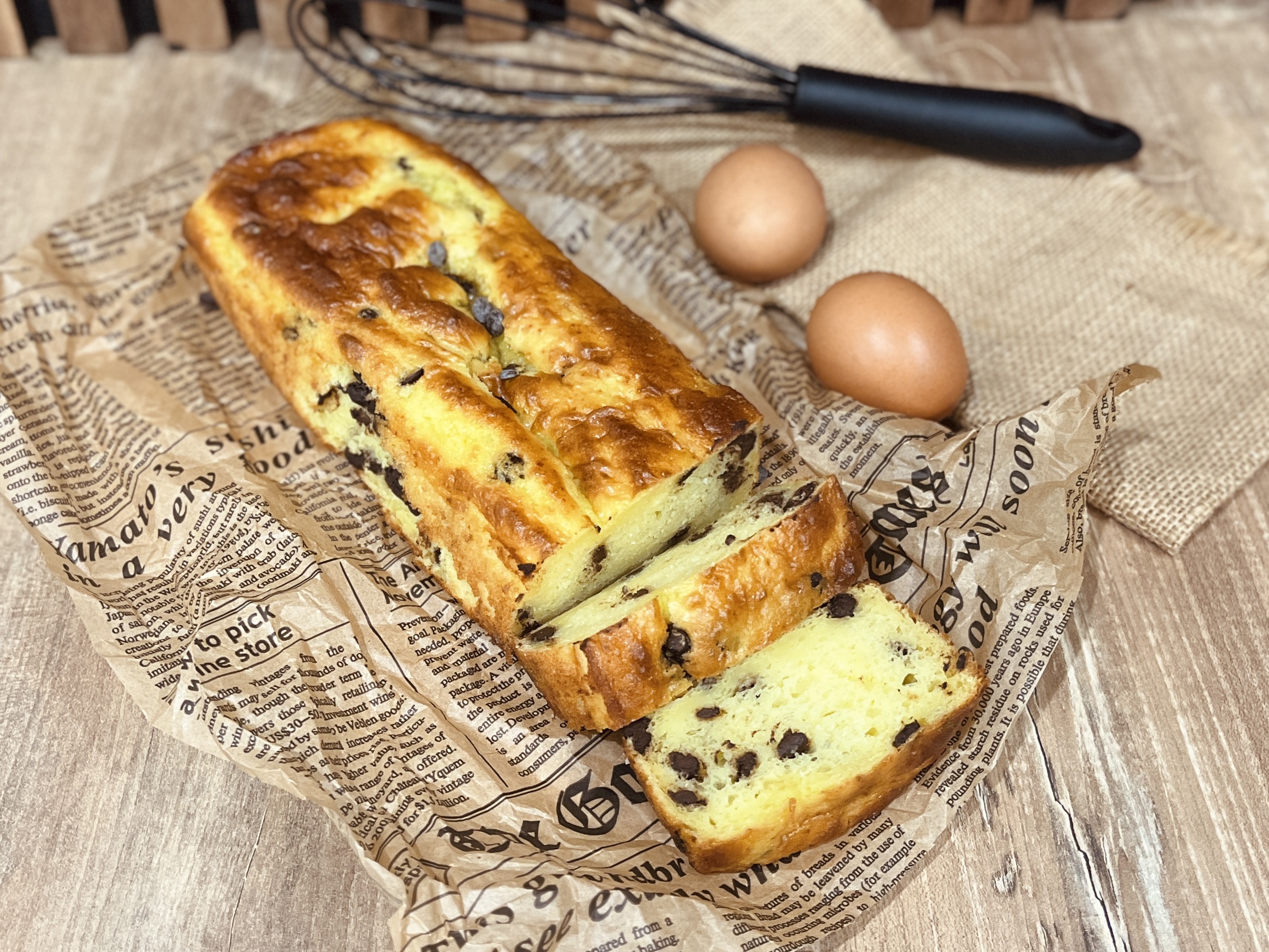 Plumcake met ricotta en chocoladedruppels