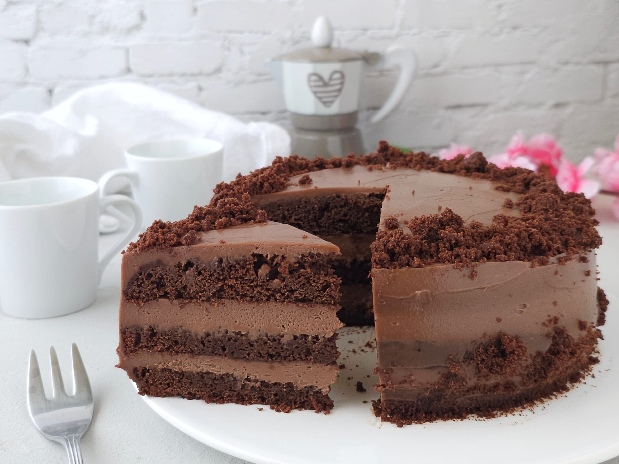 Feestelijke chocoladetaart met mascarpone en Nutella