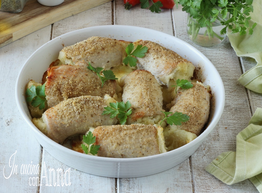 Gevulde vleesrolletjes met aardappelen