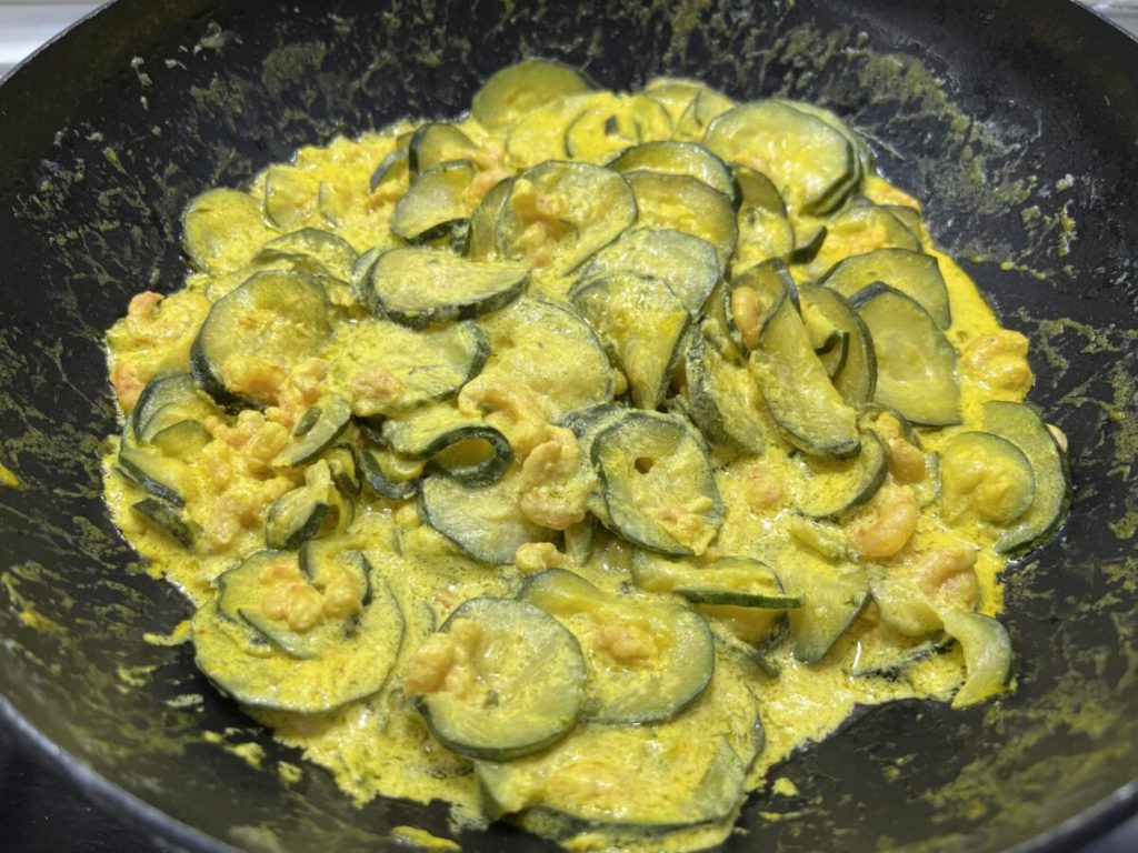 linguine met garnalen courgettes saffraan