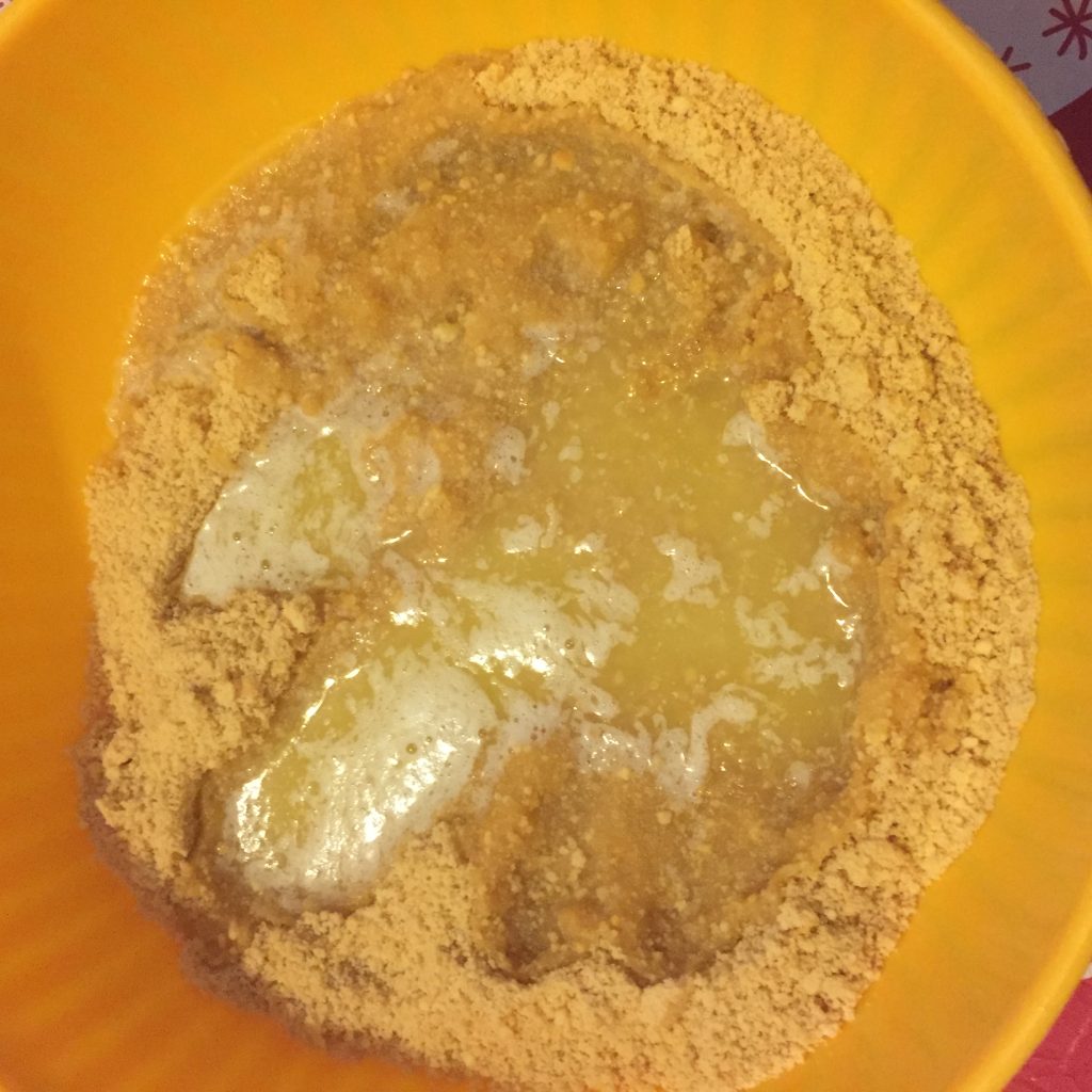 sbriciolona met bananencrème en chocoladedruppels