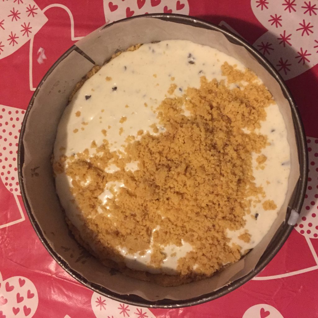 sbriciolona met bananencrème en chocoladedruppels